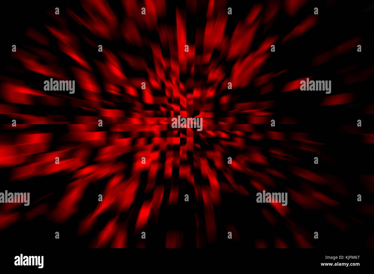 Abstract decorative background with red squares flying apart and ...