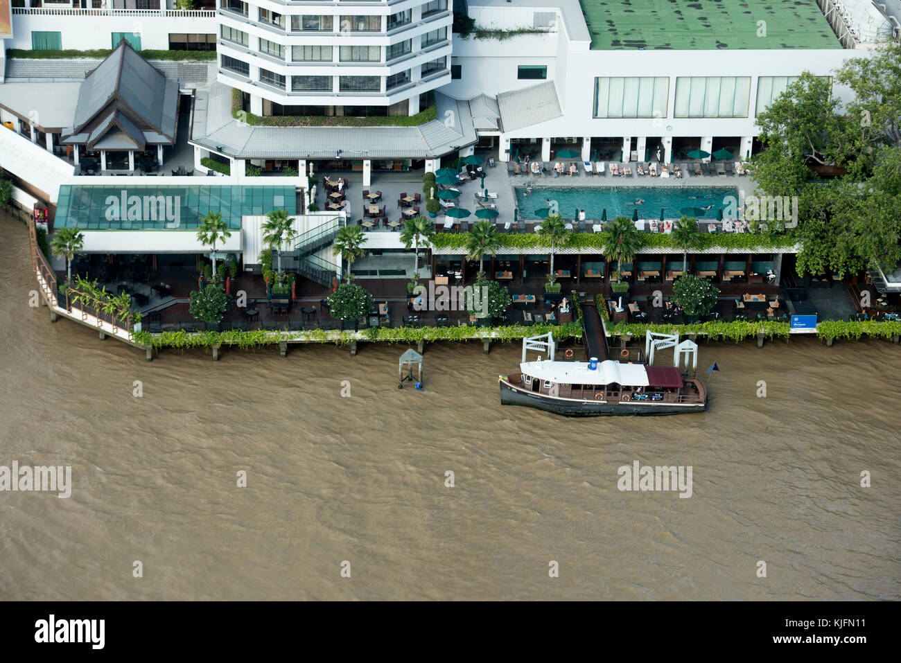 boat on the Chai Phraya River, Bangkok, Thailand Stock Photo