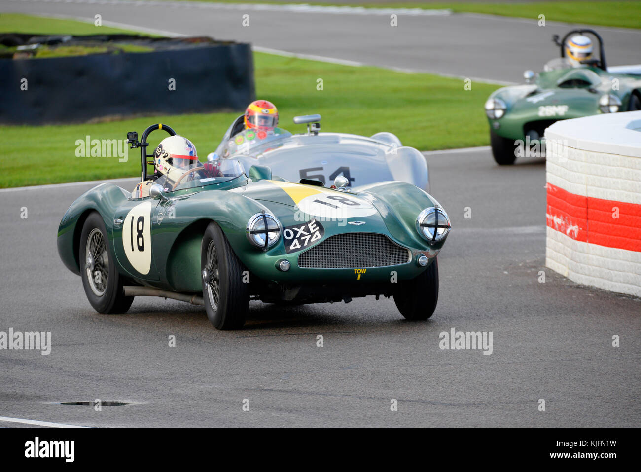 1955 Aston Martin DB3S owned and driven by Steve Boultbee Brooks racing in the Freddie March Memorial Trophy at the Goodwood Revival 2017 Stock Photo