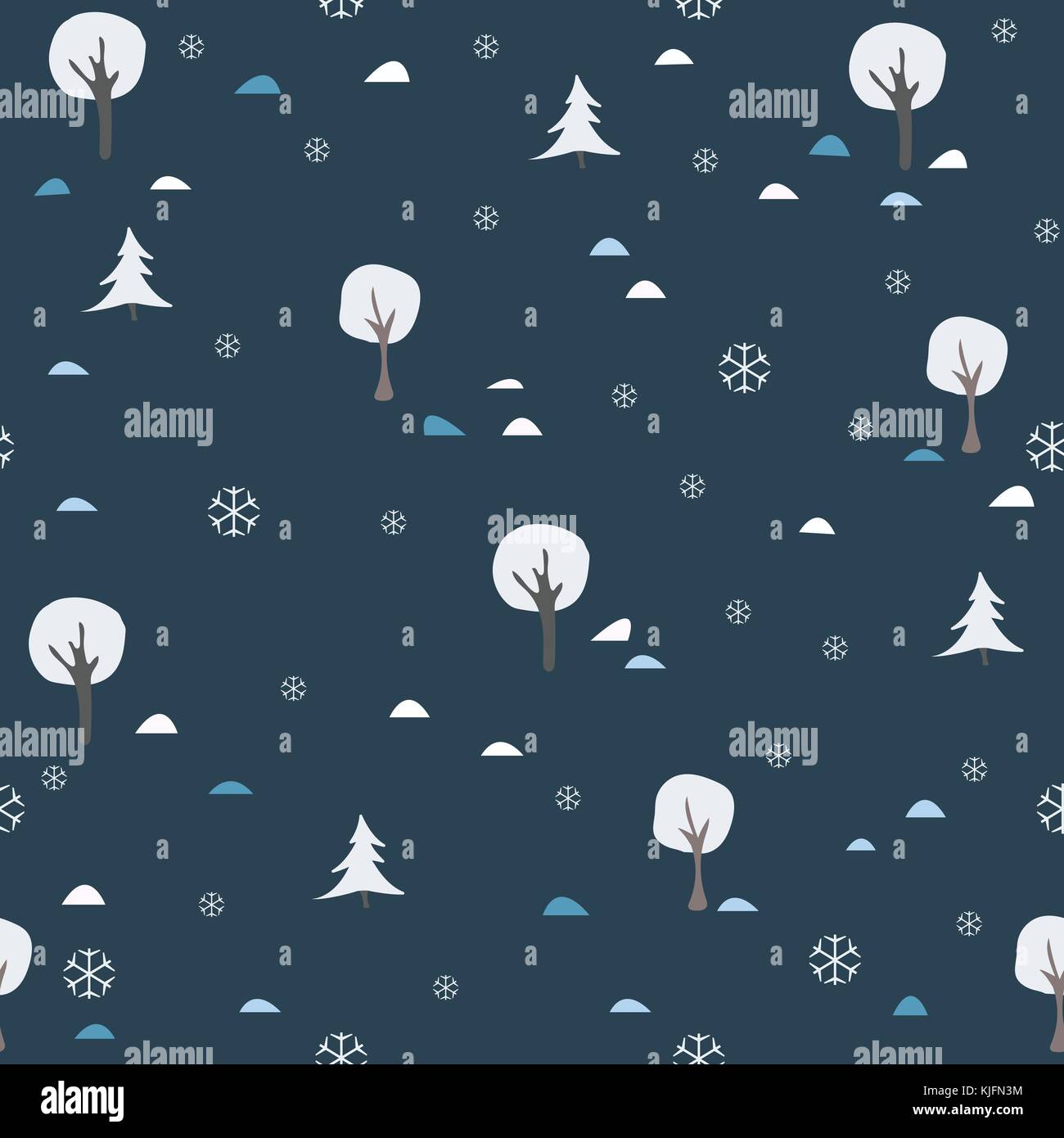 Seamless Tree Pattern for Winter Themes. vector Illustration Stock ...