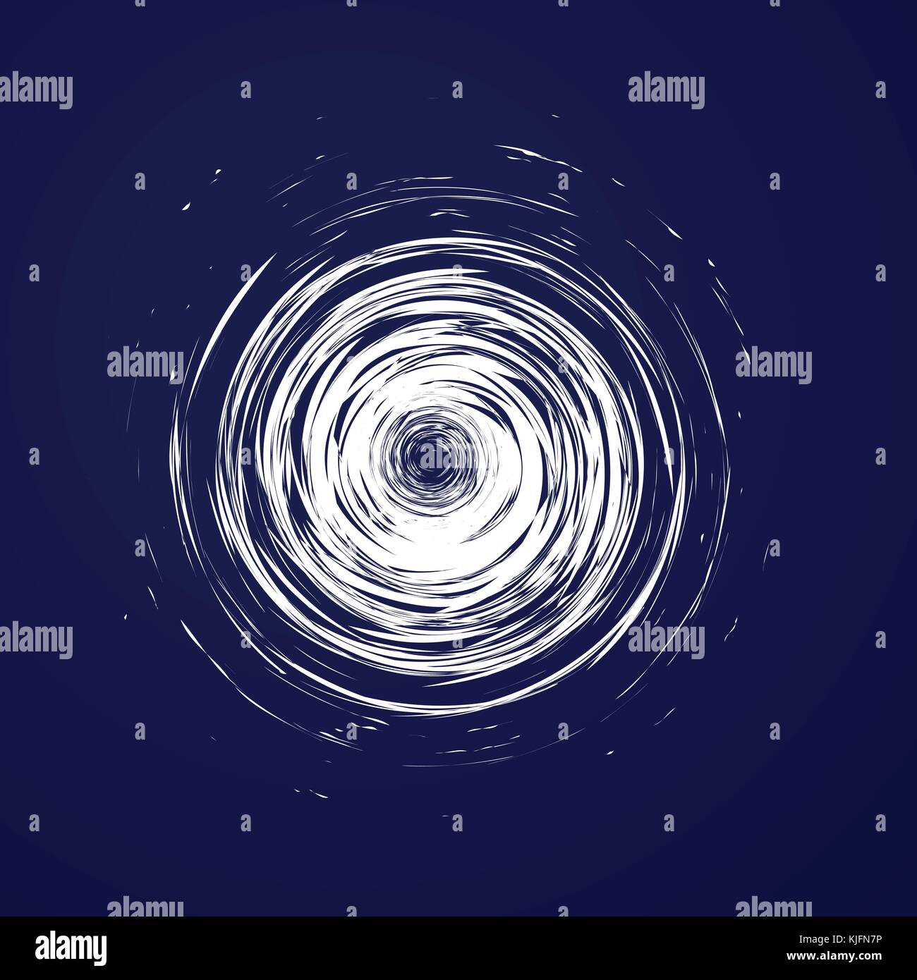 Huge hurricane, tornado, typhoon, white swirl clouds, twister on blue sea background top view. Danger cyclone vector illustration, web infographic. Stock Vector