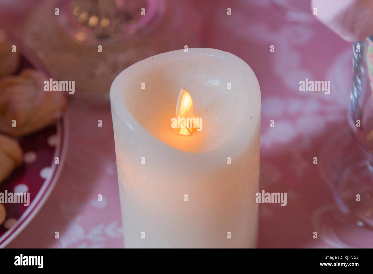 Artificial yellow candle bokeh. Artificial Candles with Electric Light