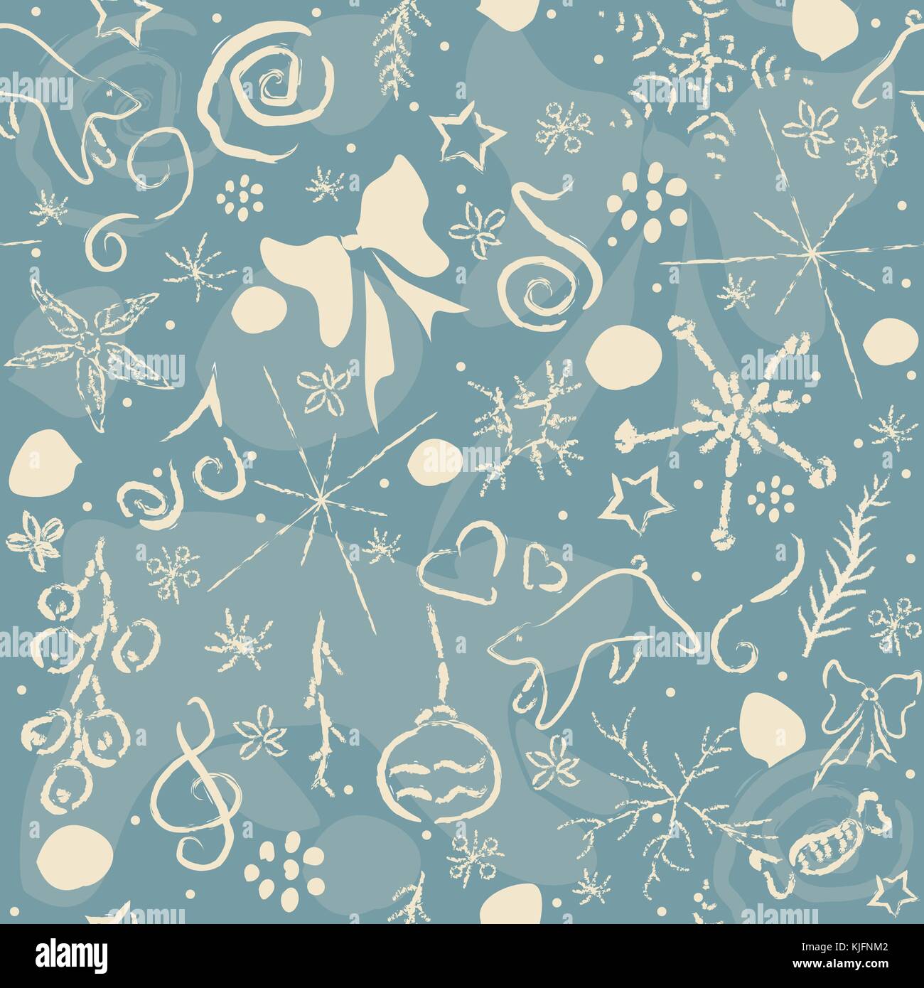 Seamless Winter Pattern with doodles. Vector Illustration Stock Vector ...