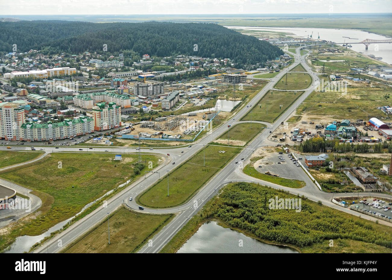 Russia,Siberia,Khanty-Mansiysk.The view from the top from aerial Stock Photo