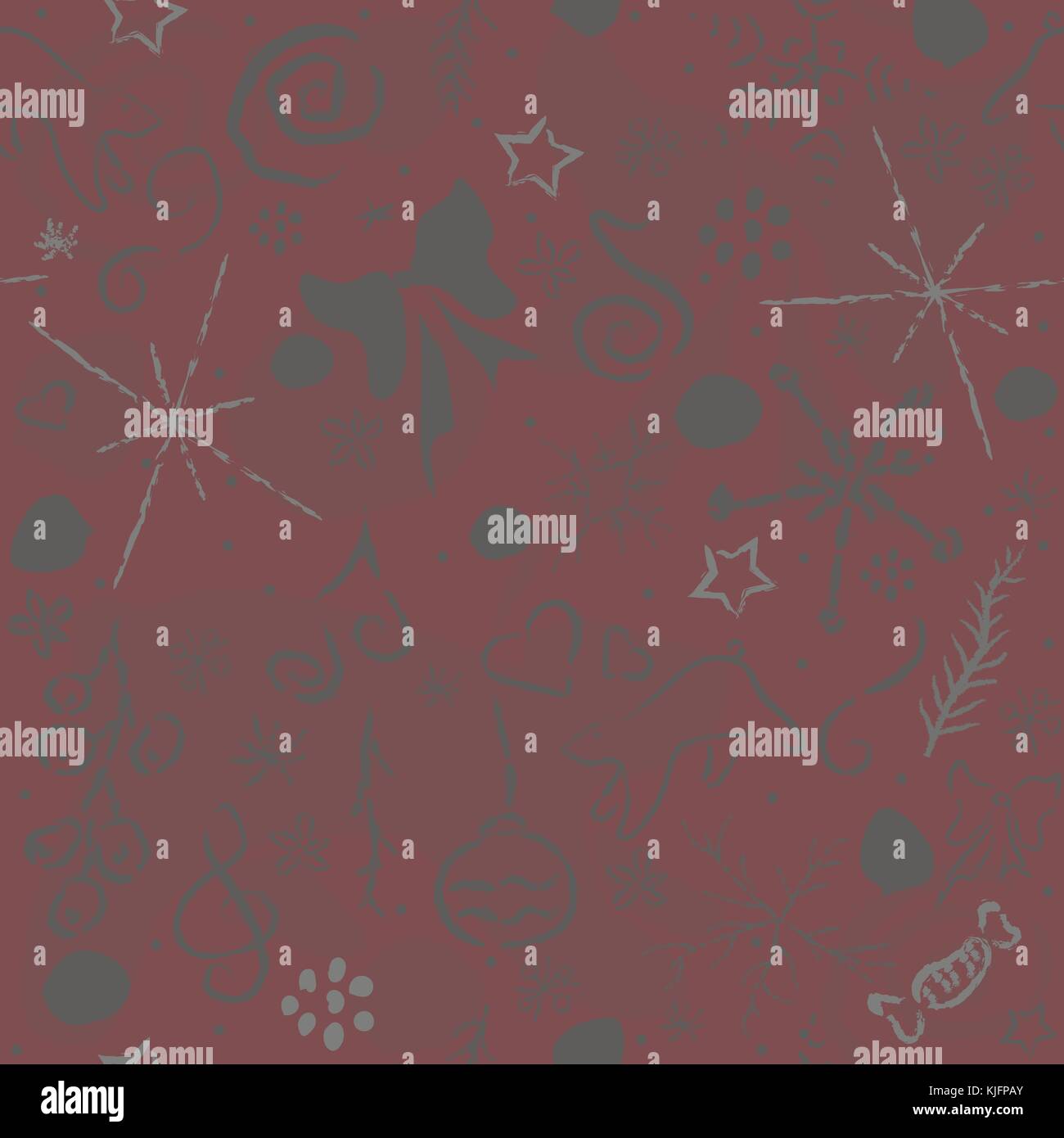 Cute Seamless Pattern with hand drawn elements. Vector illustration ...