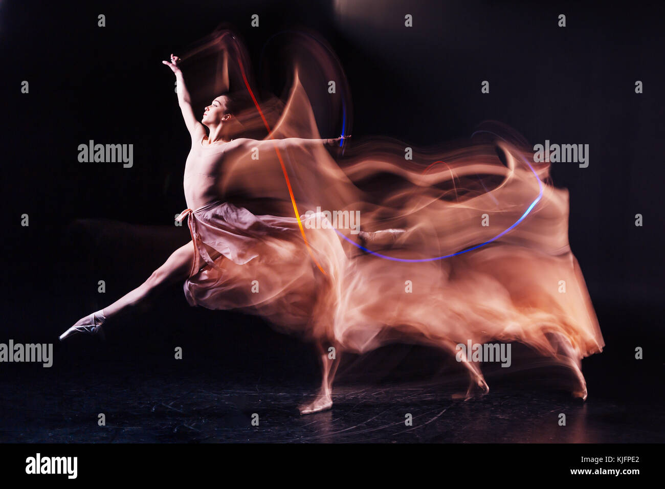 Skillful flexible woman showing dance positions Stock Photo Alamy