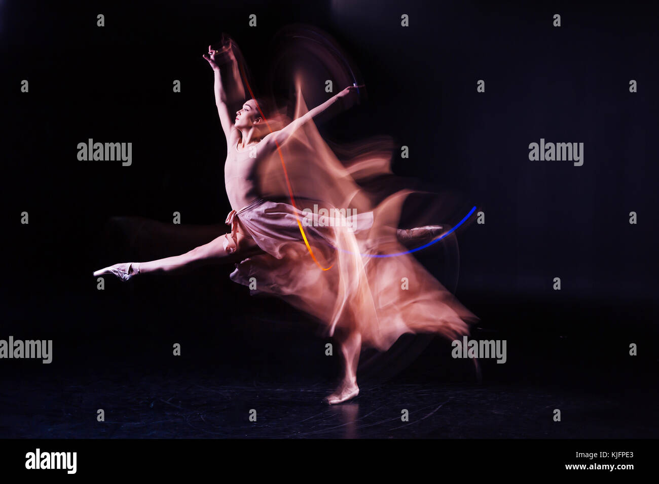 Pleasant skillful woman rehearsing a dance Stock Photo