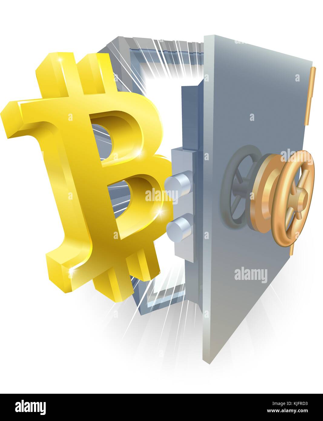 Bitcoin Safe Illustration Stock Vector