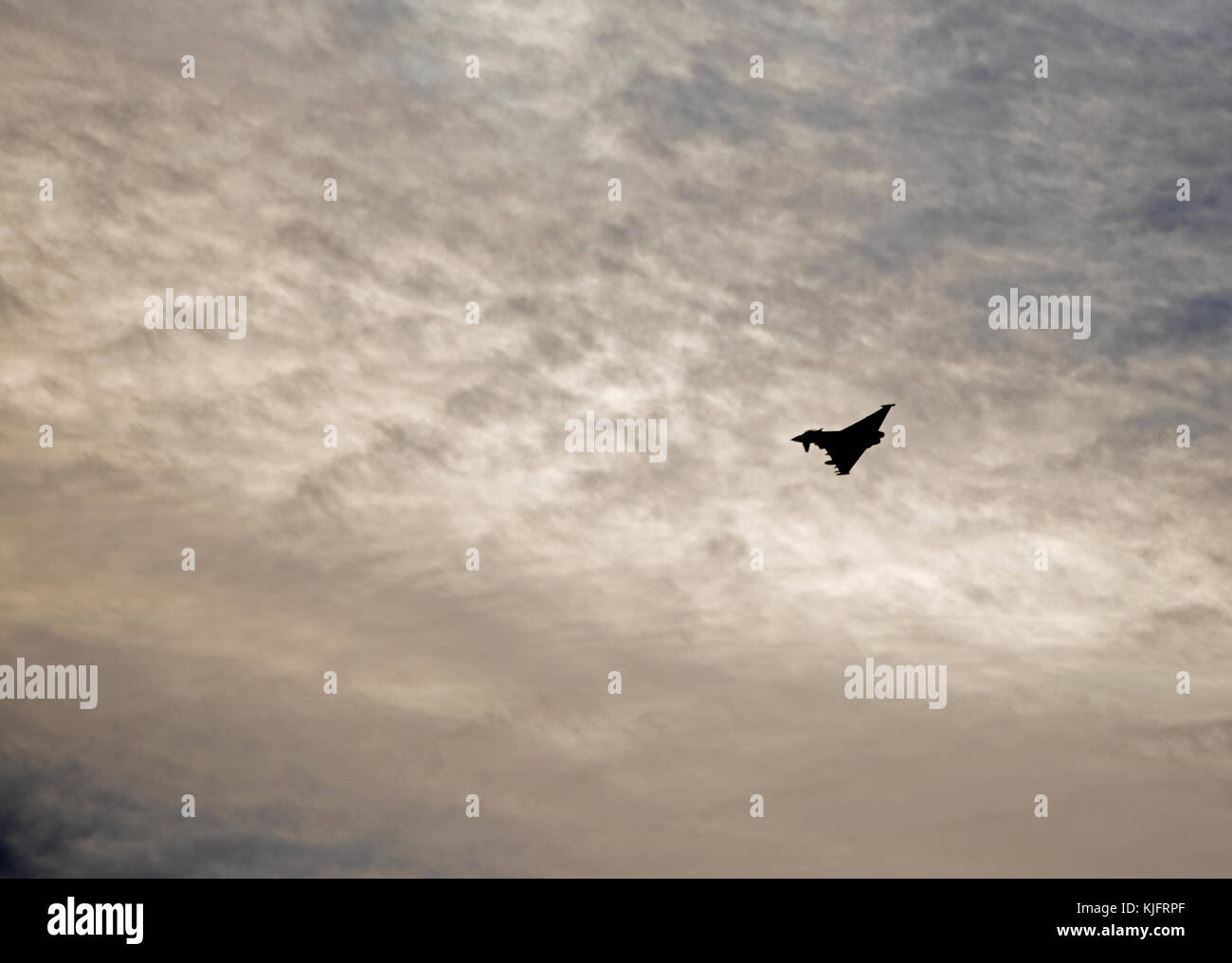 Eurofighter Typhoon Twin Engined Jet Aircraft based at RAF Lossiemouth in North East Scotland. Stock Photo