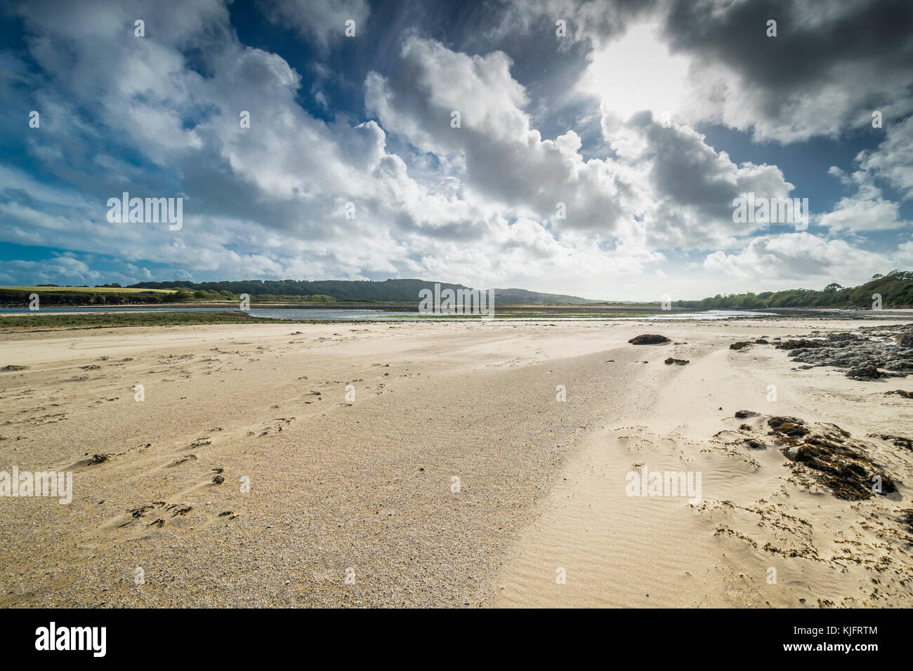 Dulas Bay or Traeth Dulas near City Dulas on Anglesey North Wales Stock