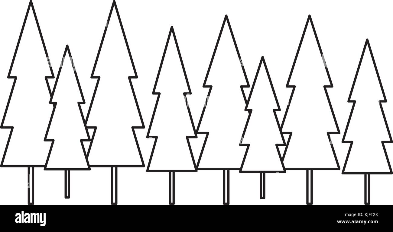 pine forest scene icon vector illustration design Stock Vector Image ...