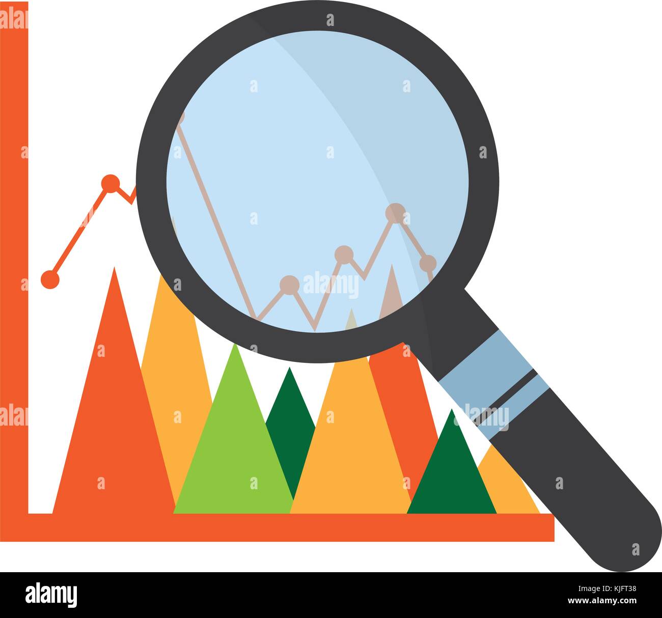 diagram graph statistic and magnifier search Stock Vector Image & Art ...