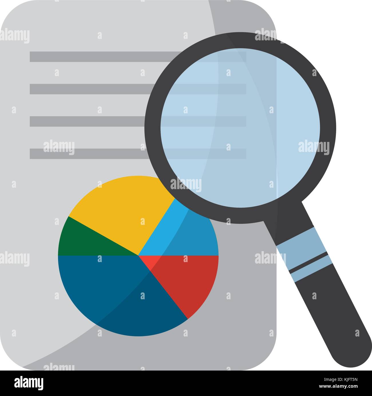 business document graph chart diagram magnifier search Stock Vector ...