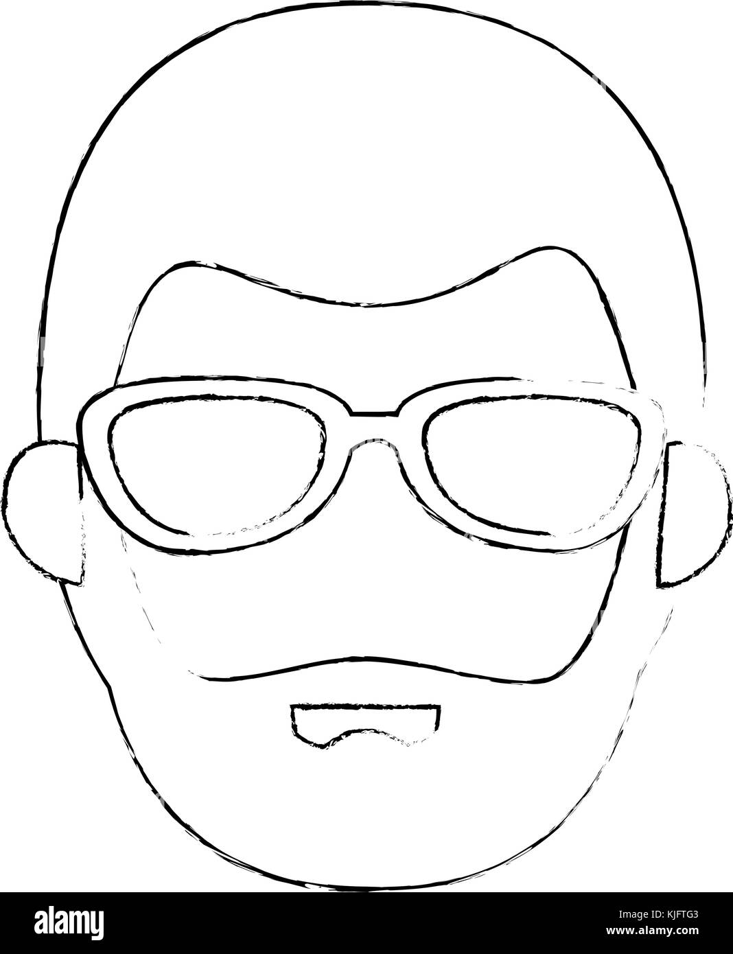 young man with glasses head avatar character vector illustration design ...