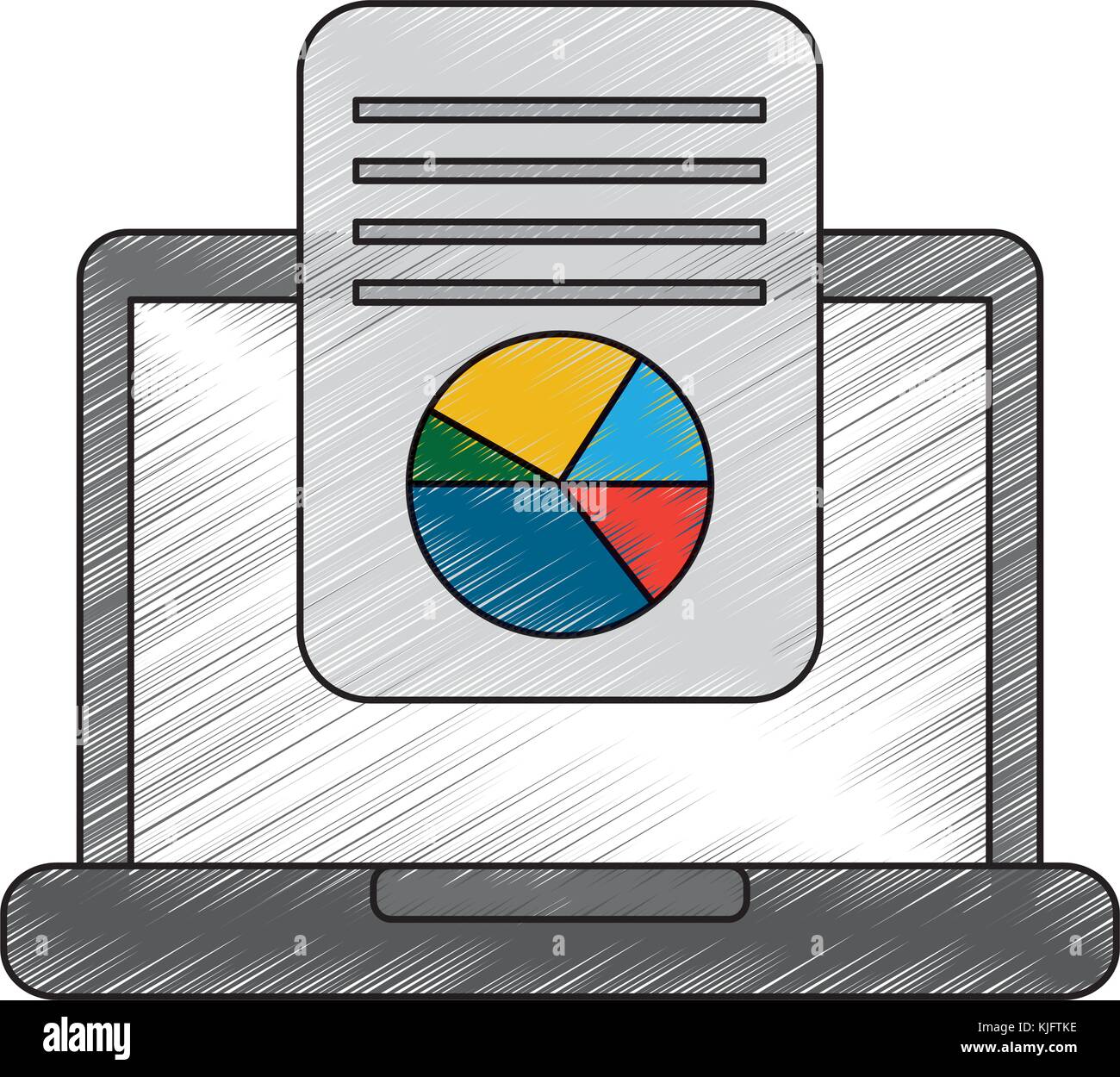 Laptop Pie Chart On Screen Stock Vector Images - Alamy