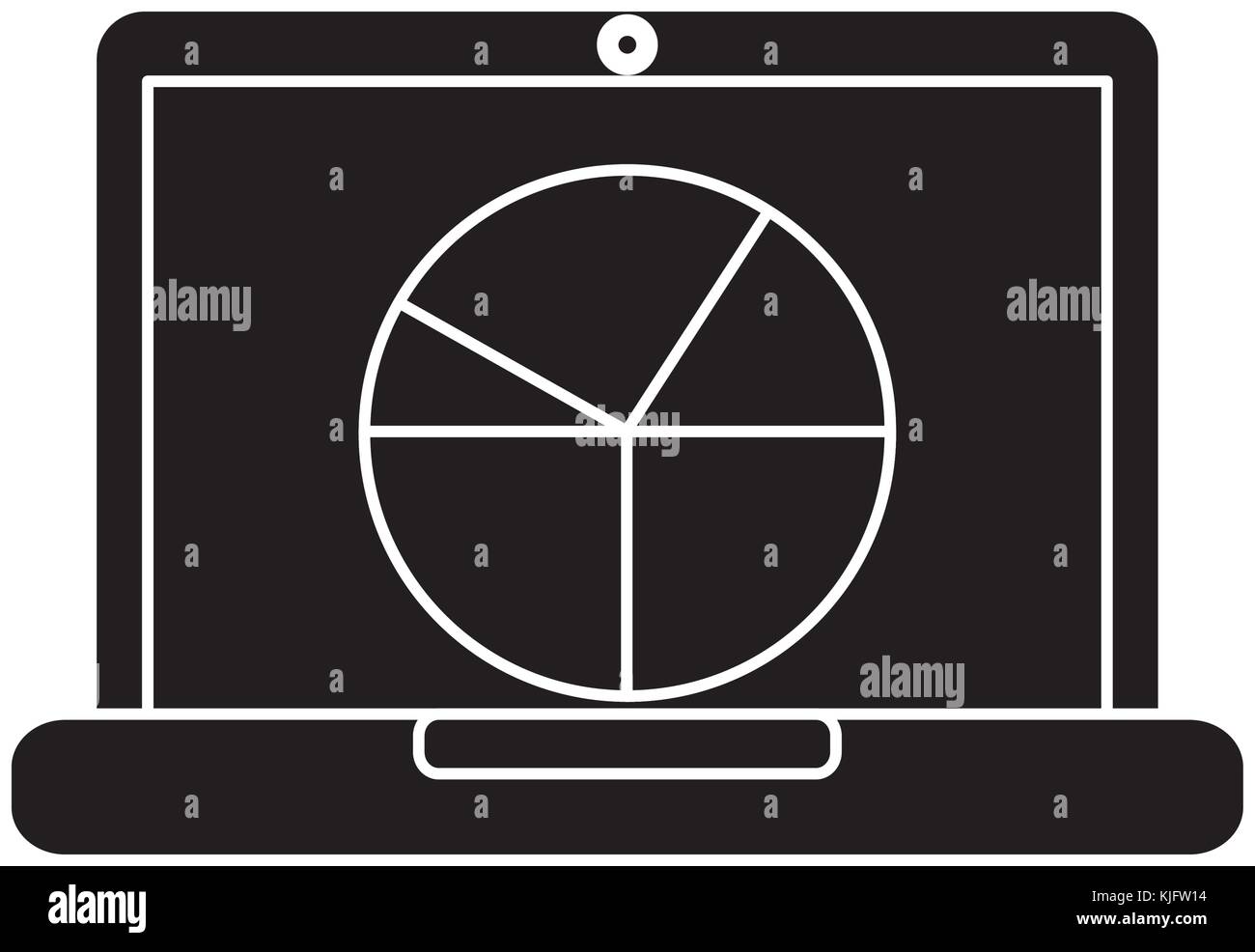 pie graph chart on laptop screen icon image Stock Vector Image & Art ...