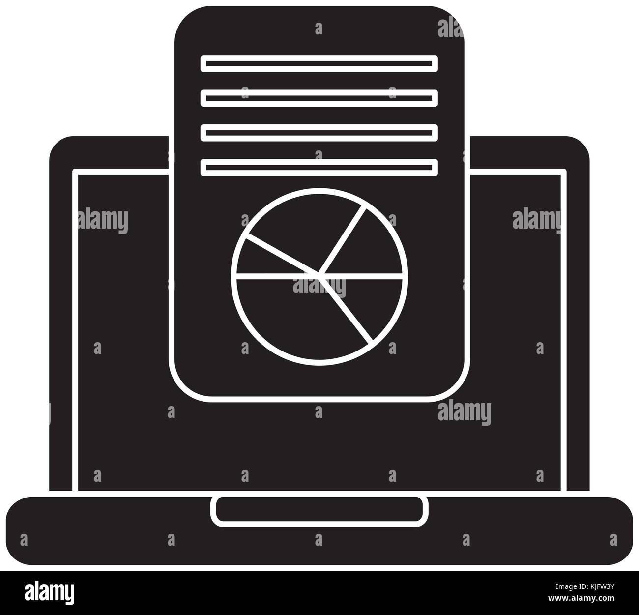 pie graph chart on laptop screen icon image Stock Vector Image & Art ...