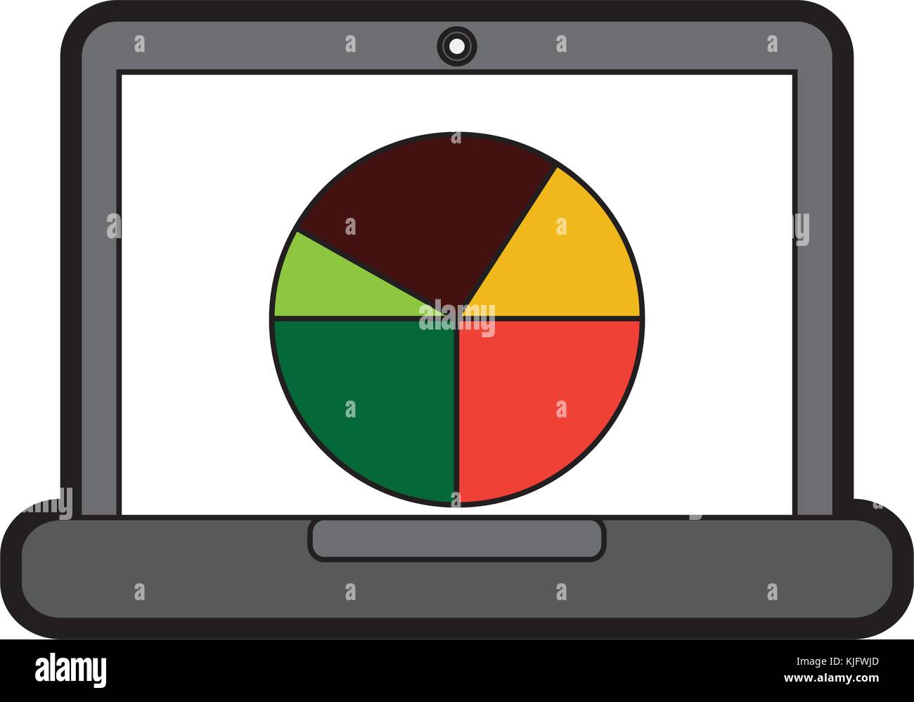 laptop computer screen diagram pie chart statistics business Stock ...