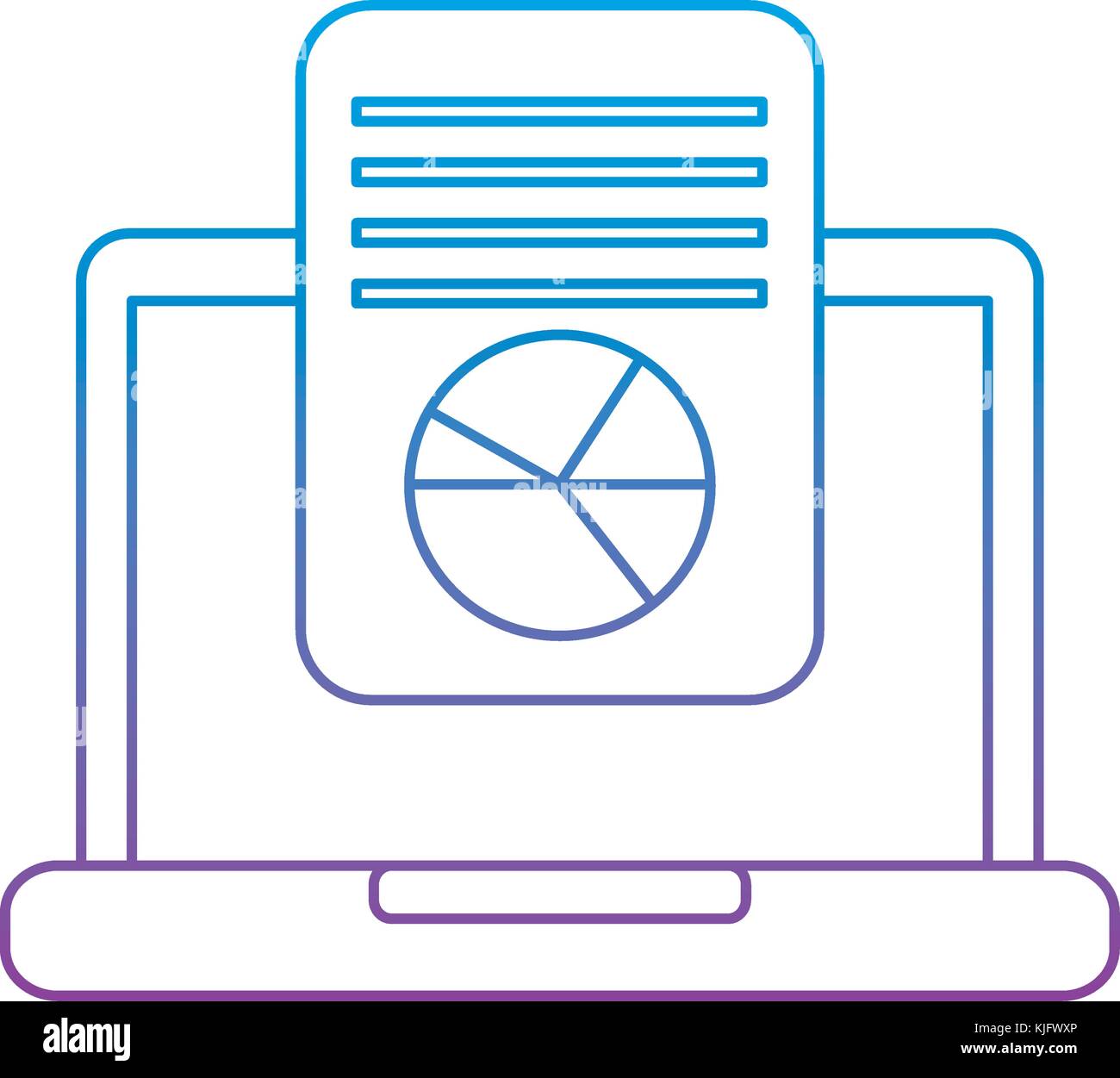 laptop computer screen document file graph diagram Stock Vector Image ...