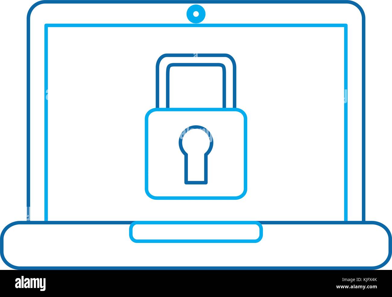 laptop computer with safety lock icon image Stock Vector Image & Art ...