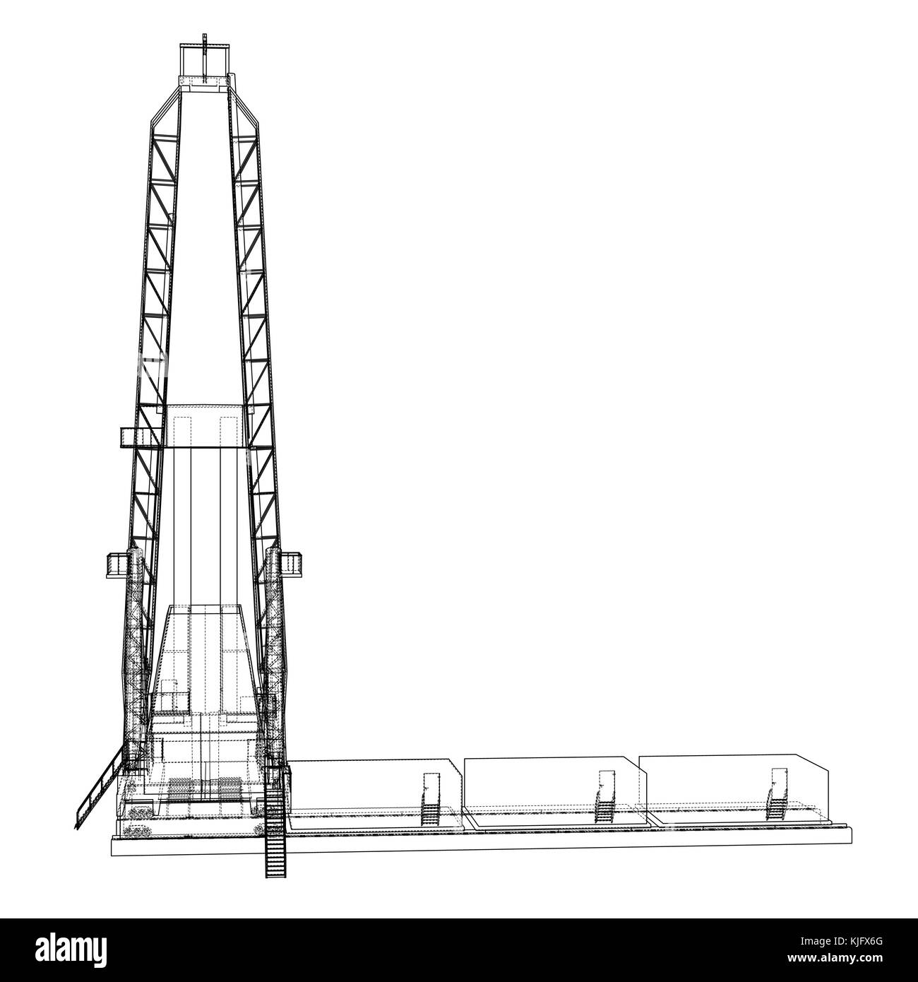 Oil rig. Detailed vector illustration Stock Vector Image & Art - Alamy