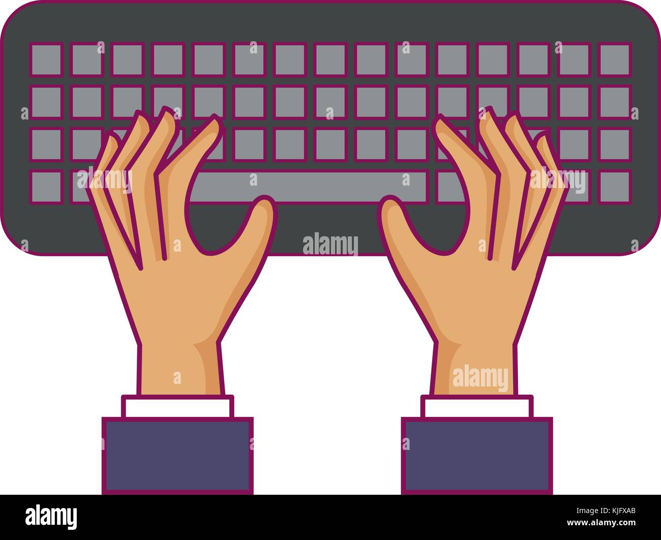 Keyboard Hand Model hands user with keyboard vector illustration design Stock Vector Image ...