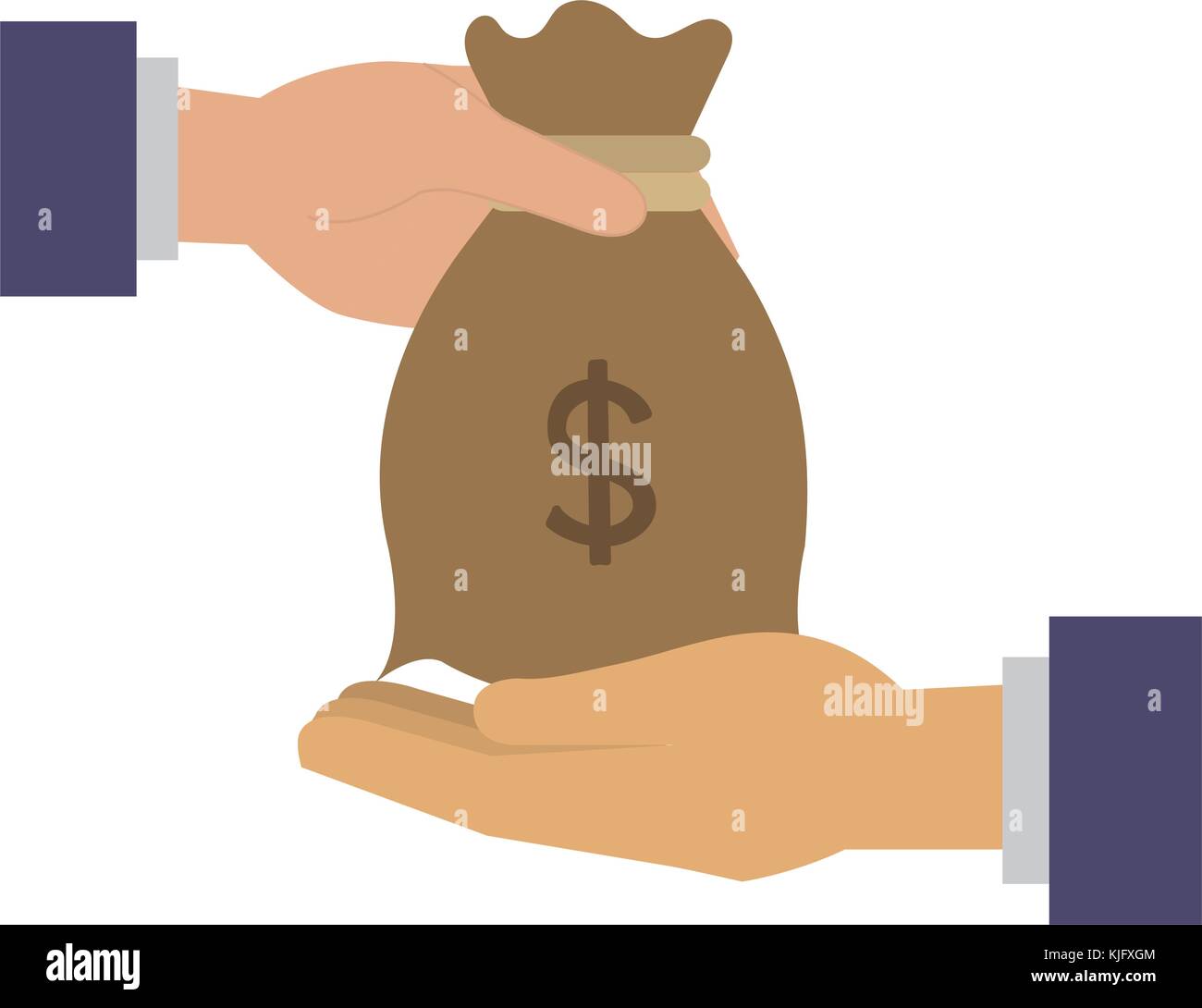 hand with money bag isolated icon vector illustration design Stock ...