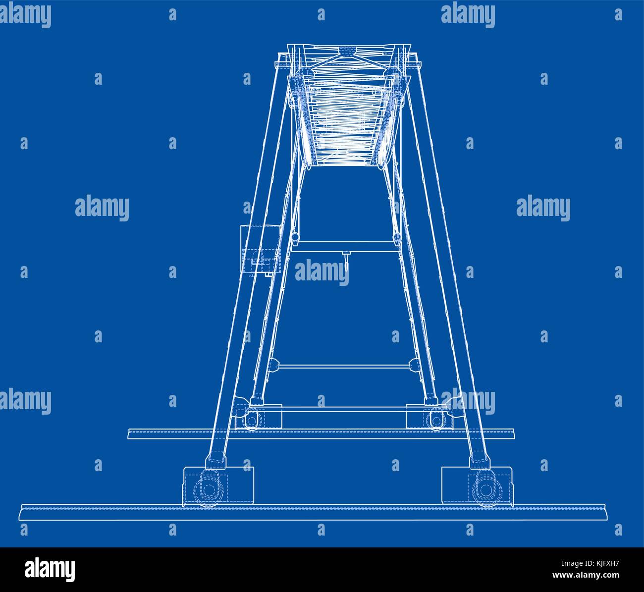 Gantry crane. Wire-frame. Vector EPS10 format Stock Vector Image & Art ...