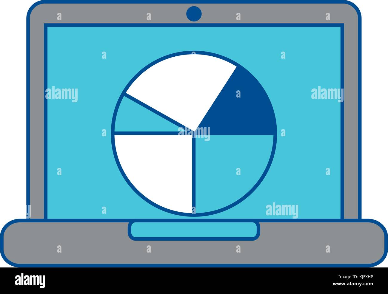 laptop computer screen diagram pie chart statistics business Stock ...