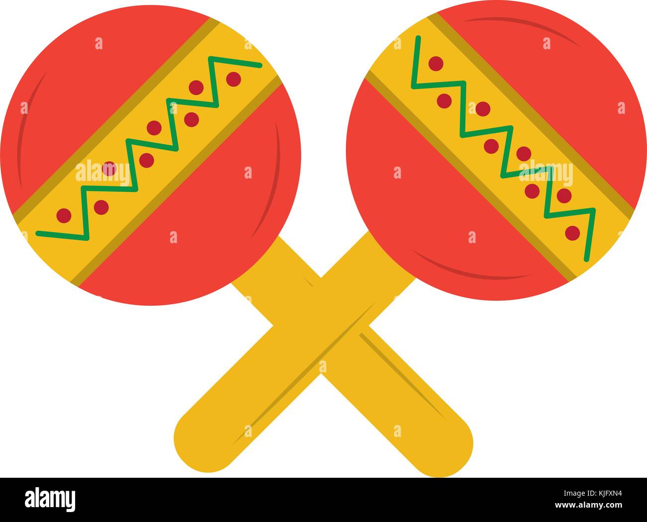 maracas mexican music instrument celebration carnaval Stock Vector