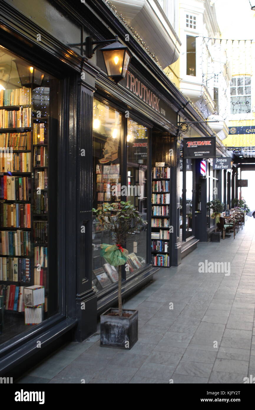 Troutmark Books in Cardiff arcade Stock Photo - Alamy