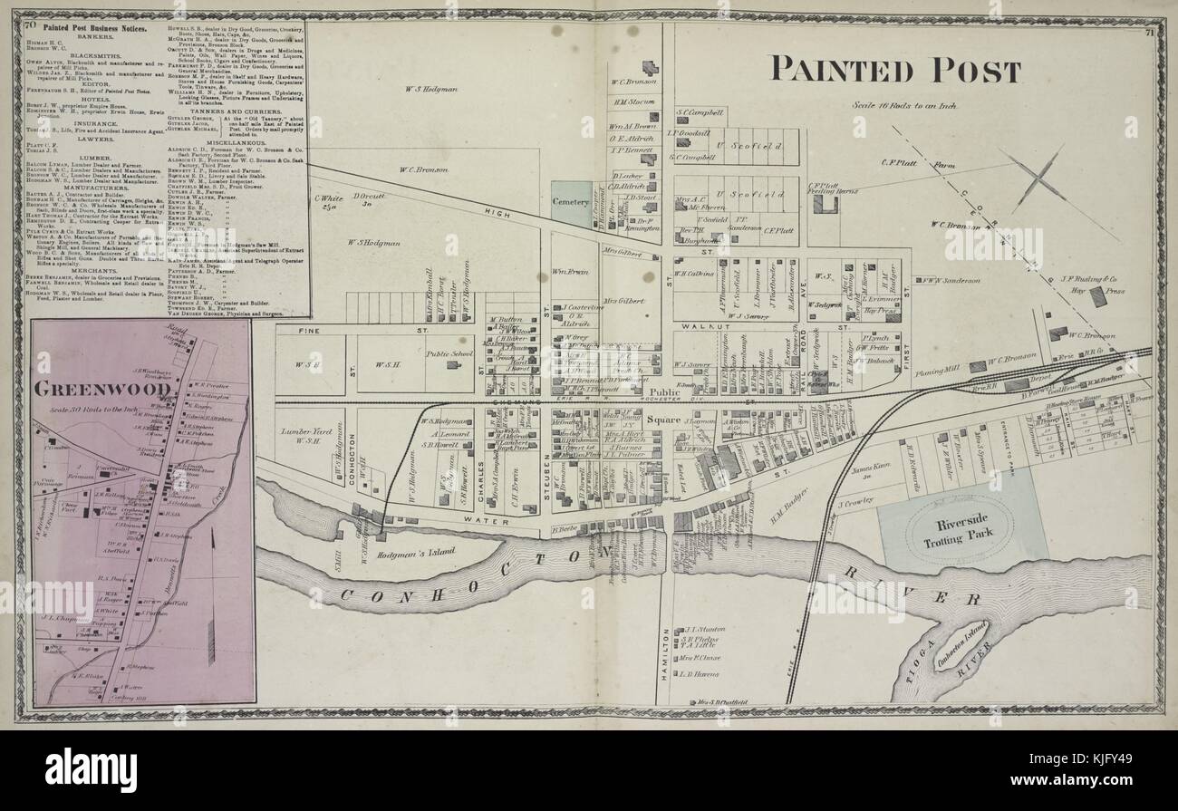 Painted post new york map hires stock photography and images Alamy