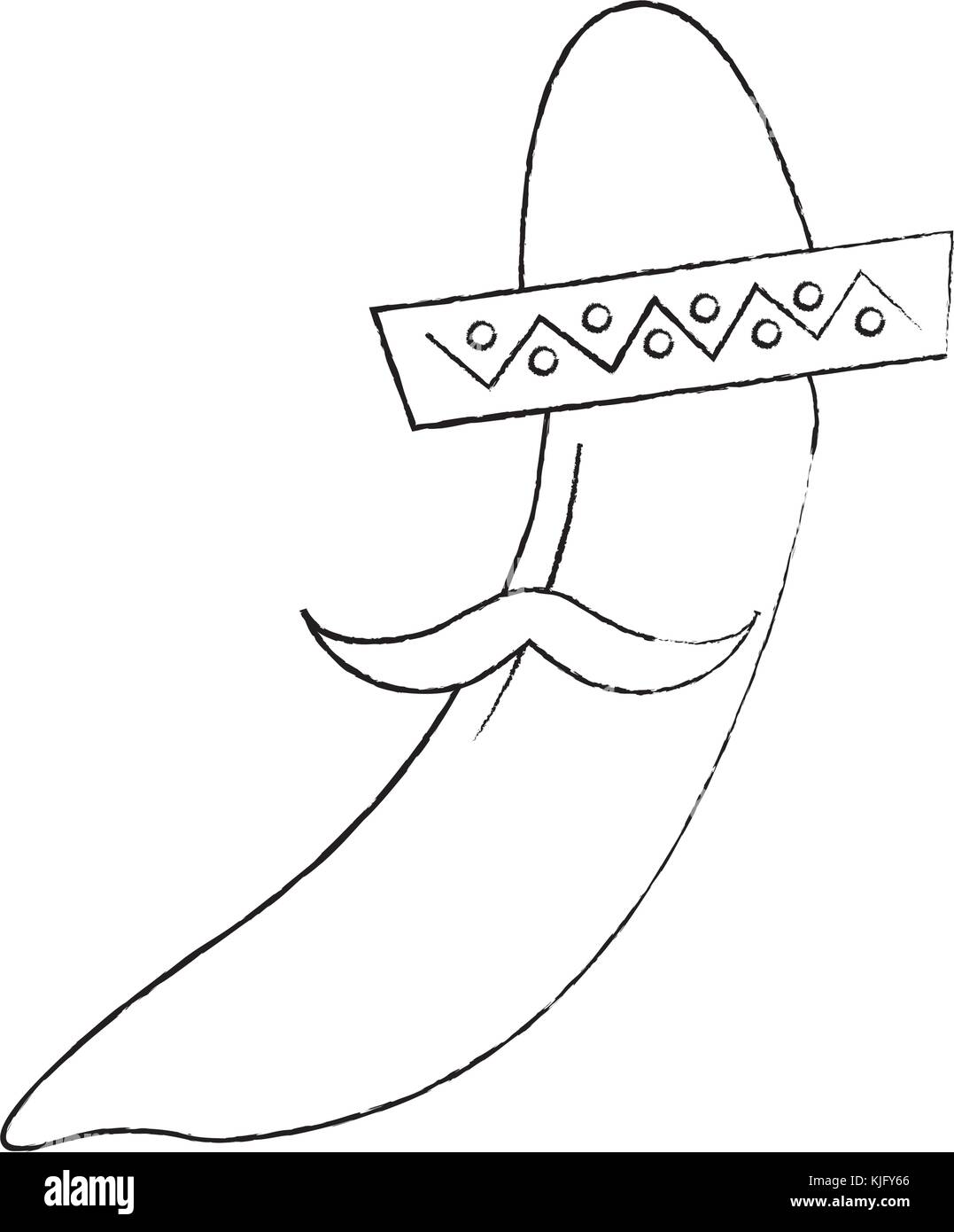 hot mexican chili pepper with hat and mustache Stock Vector Image & Art ...