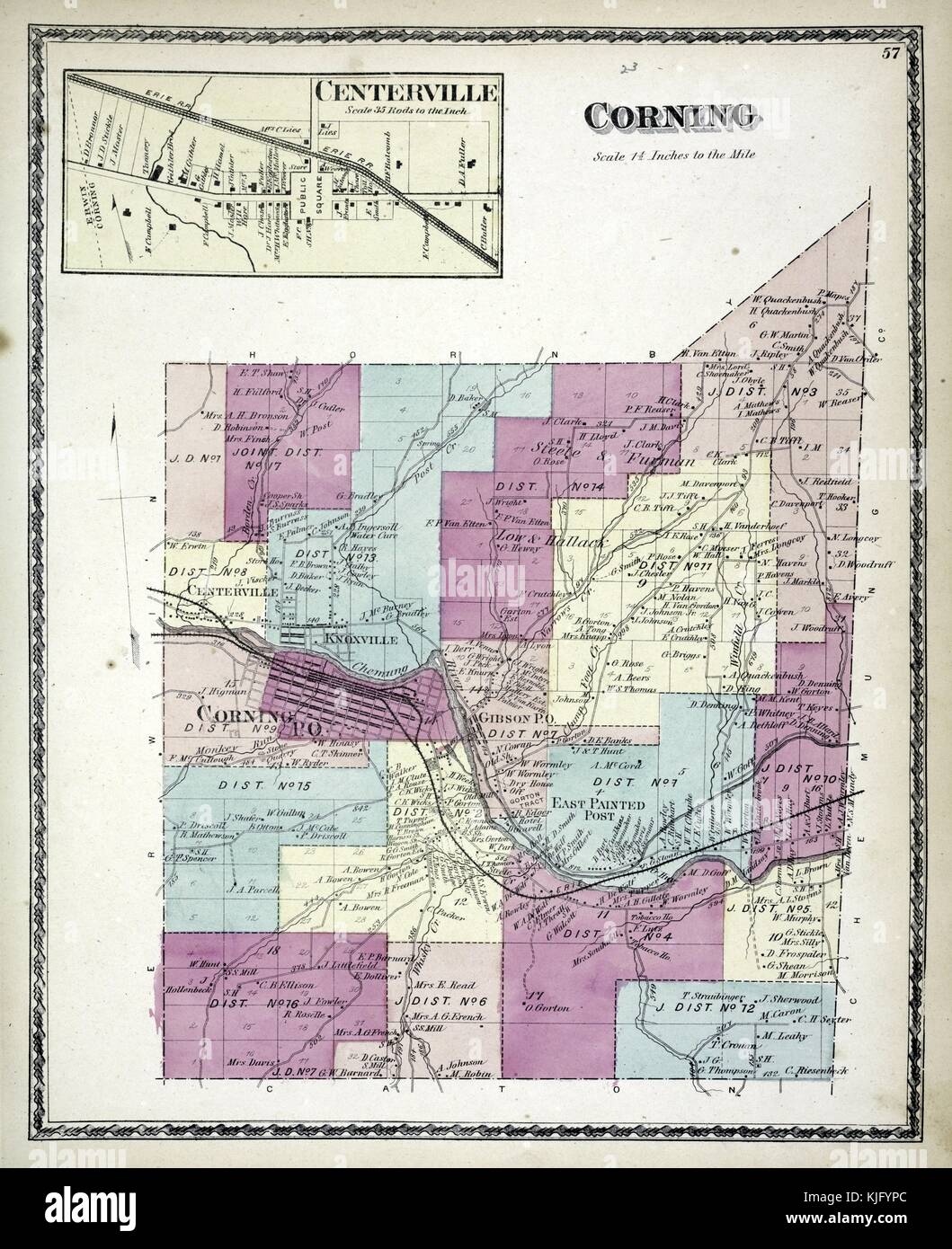 Engraved map image from an atlas, with original caption reading
