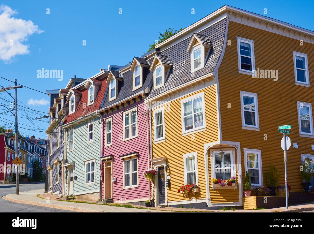 Colourful traditional houses, St John's, Avalon peninsula, Newfoundland