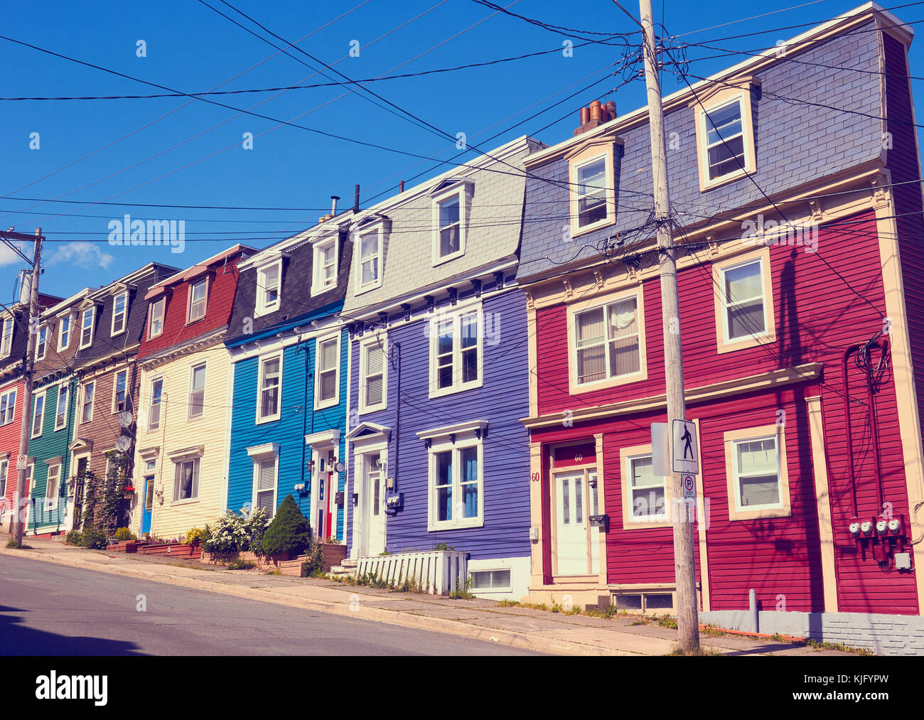 Colourful traditional houses, St John's, Avalon peninsula, Newfoundland