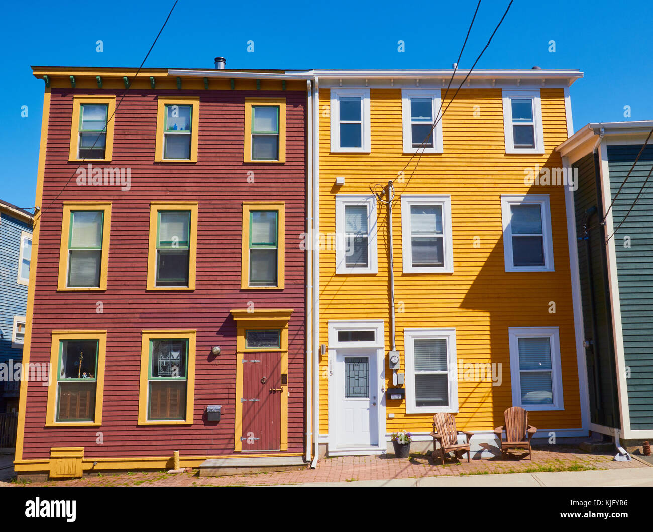Colourful traditional houses, St John's, Avalon peninsula, Newfoundland