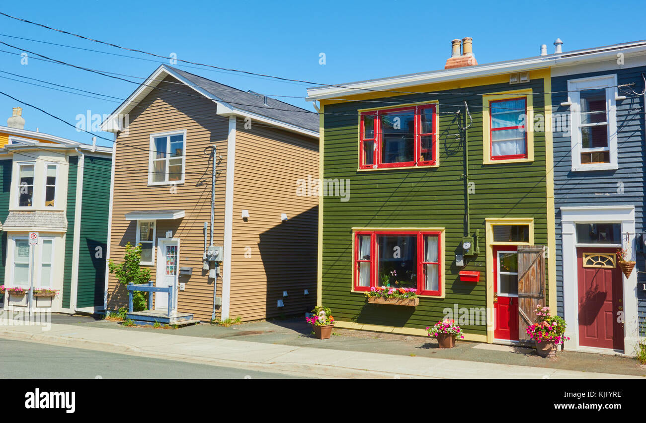 Colourful traditional houses, St John's, Avalon peninsula, Newfoundland