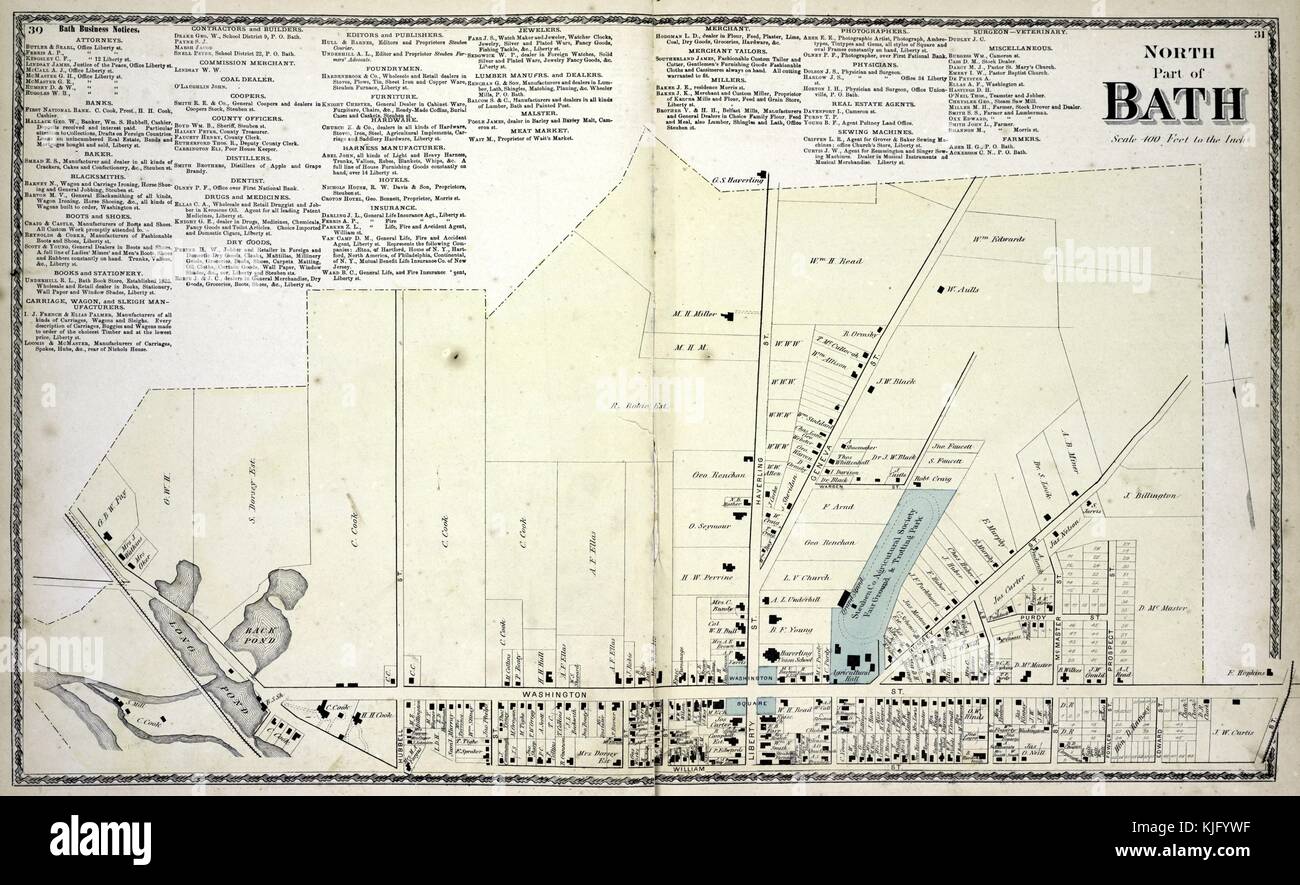 Engraved map image from an atlas, with original caption reading 'Bath