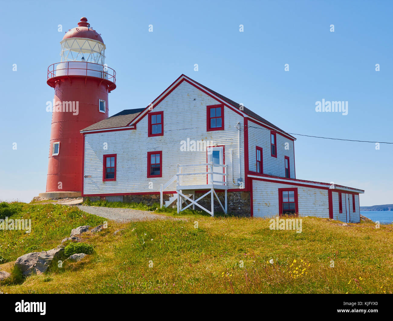 Ferryland Head Lighhouse (1871), Ferryland, Avalon Peninsula, Newfoundland, Canada Stock Photo