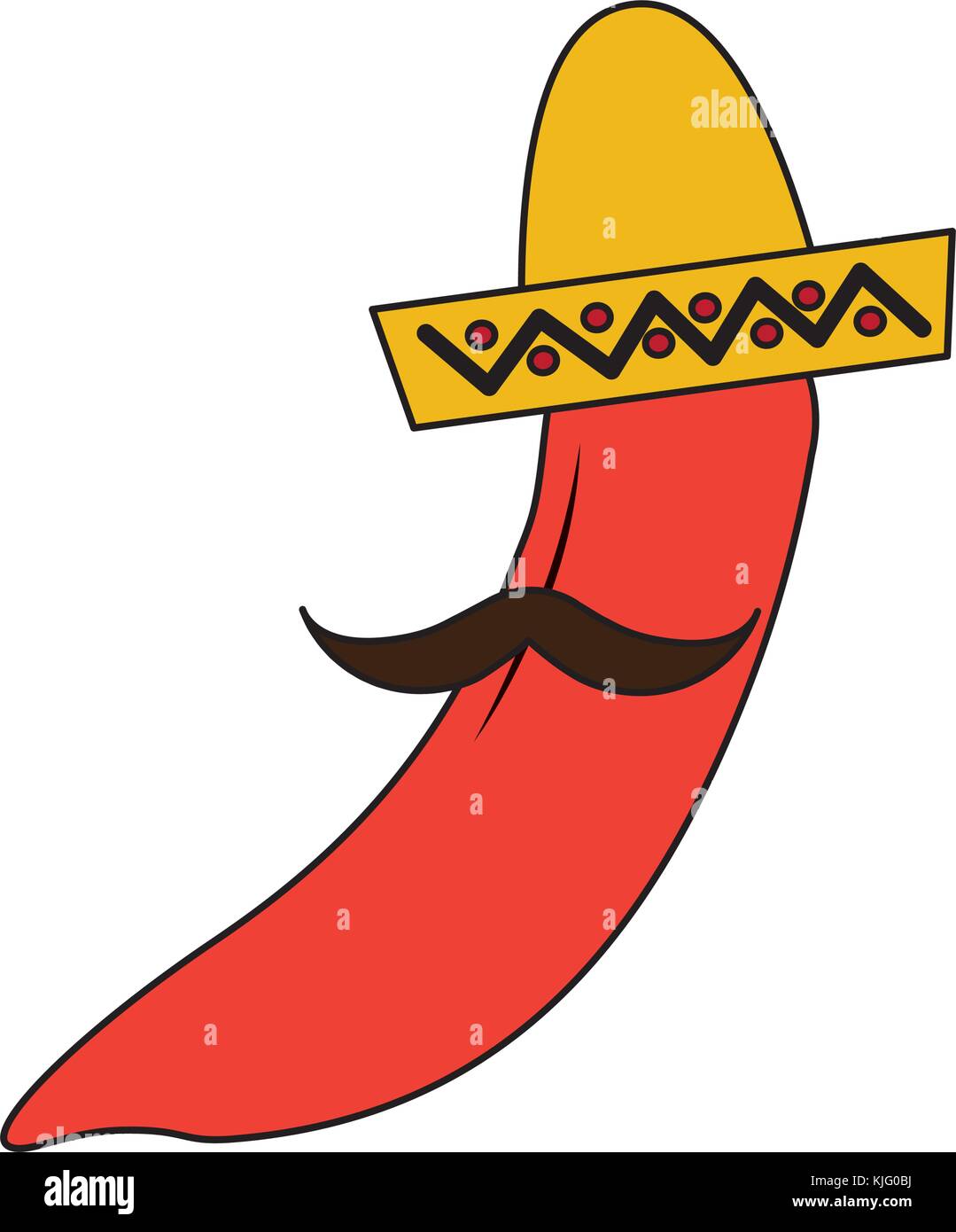 hot mexican chili pepper with hat and mustache Stock Vector Image & Art ...