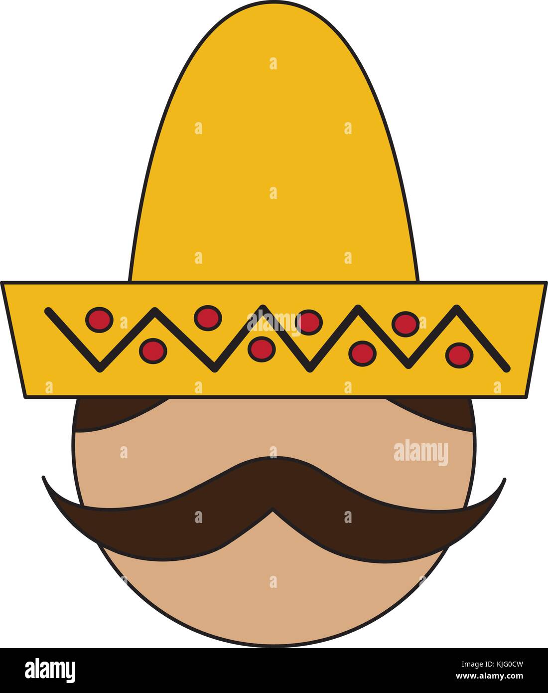 mexican man face with hat and mustache portrait Stock Vector Image ...
