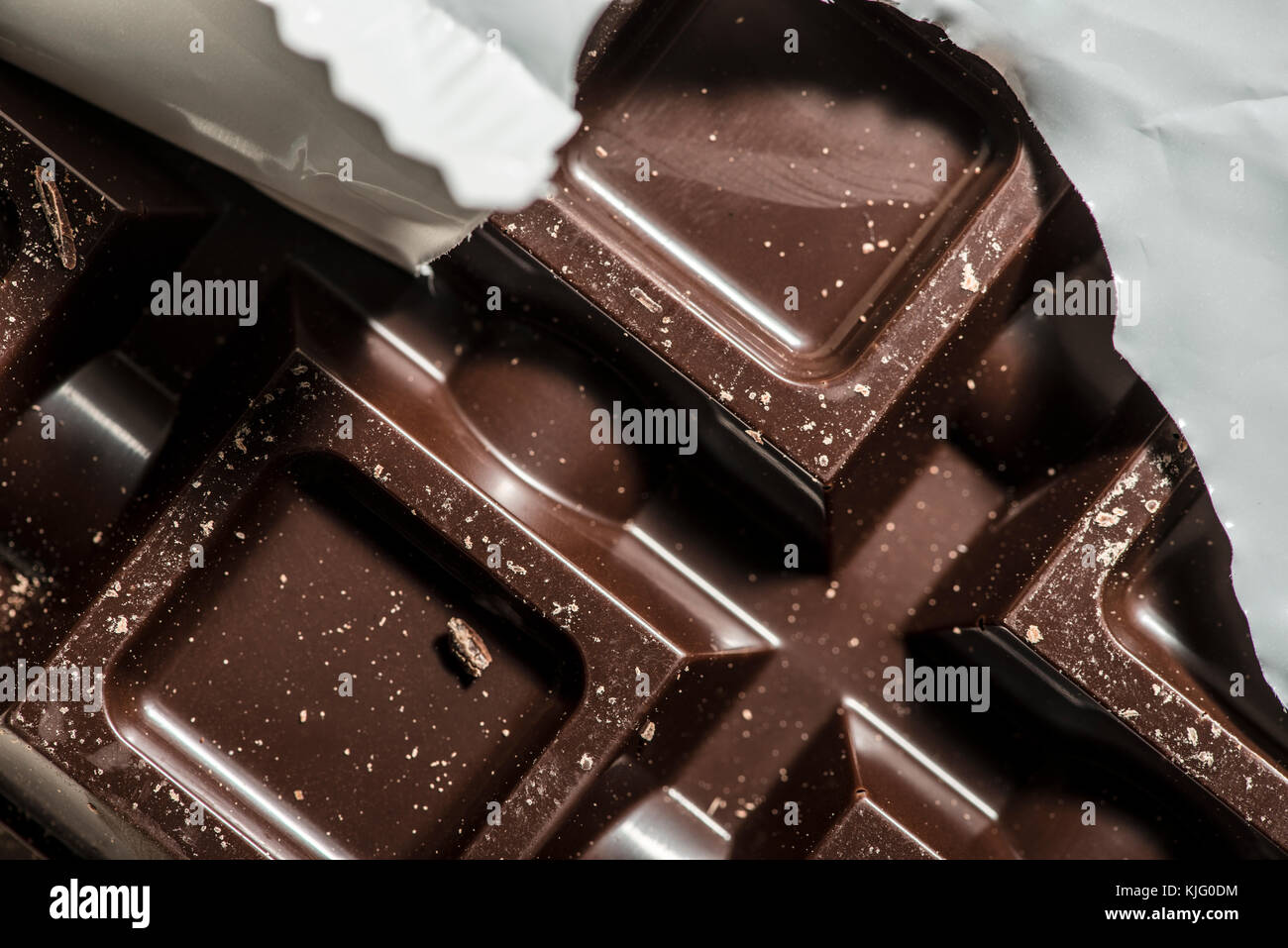Chocolate block. Dark chocolate. Close up Stock Photo - Alamy