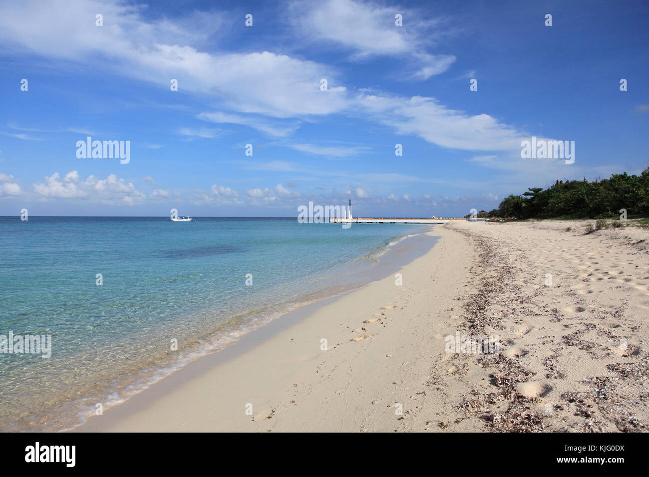 San Francisco Beach, Caribbean Ocean, Cozumel Island, Isla de Cozumel, Quintana Roo, Mexico Stock Photo