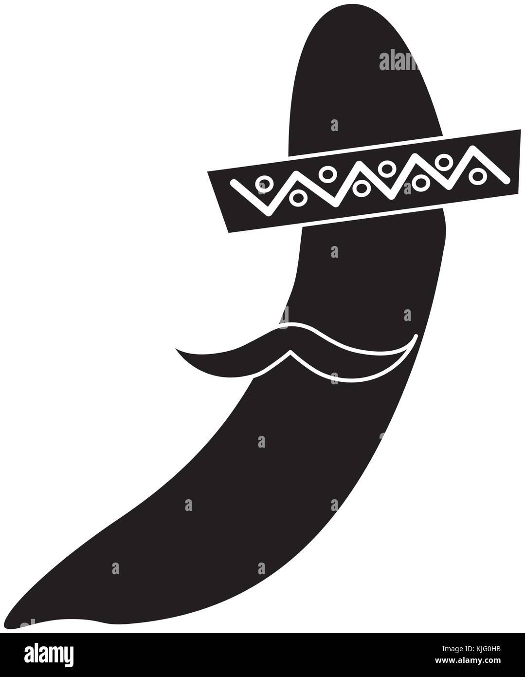 hot mexican chili pepper with hat and mustache Stock Vector Image & Art ...