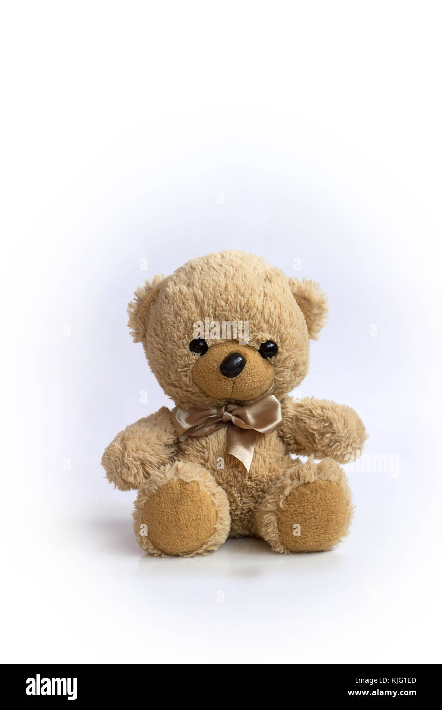 Cute teddy bear doll, isolated on white background Stock Photo - Alamy