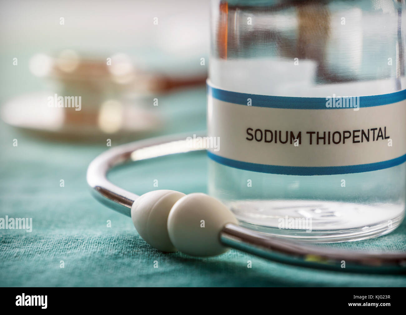Vial With Sodium Thiopental Used For Euthanasia And Lethal Inyecion In A Hospita Stock Photo