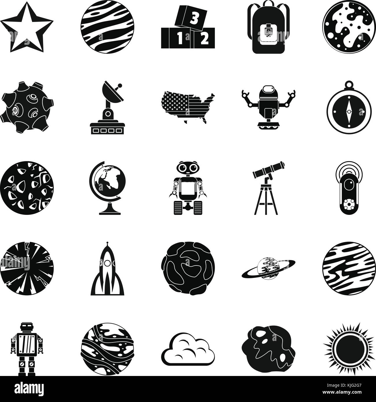 Space icons set, simple style Stock Vector Image & Art - Alamy