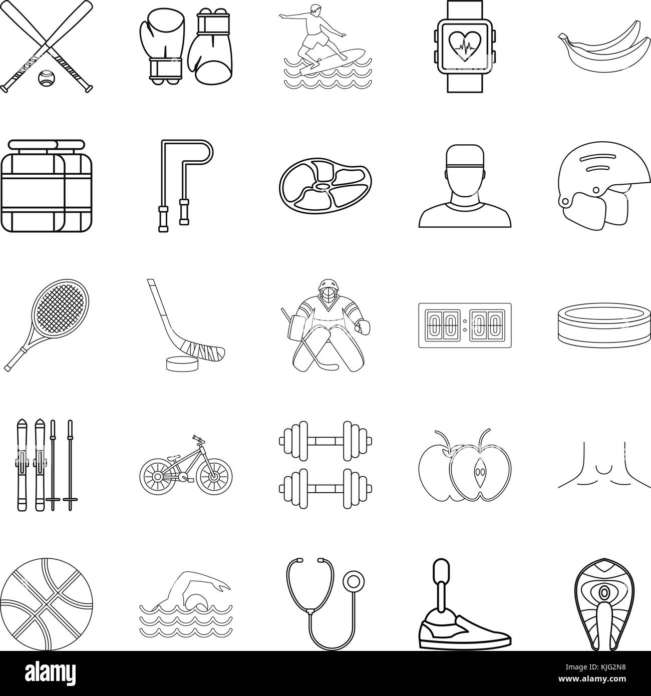 Professional icons set, outline style Stock Vector Image & Art - Alamy