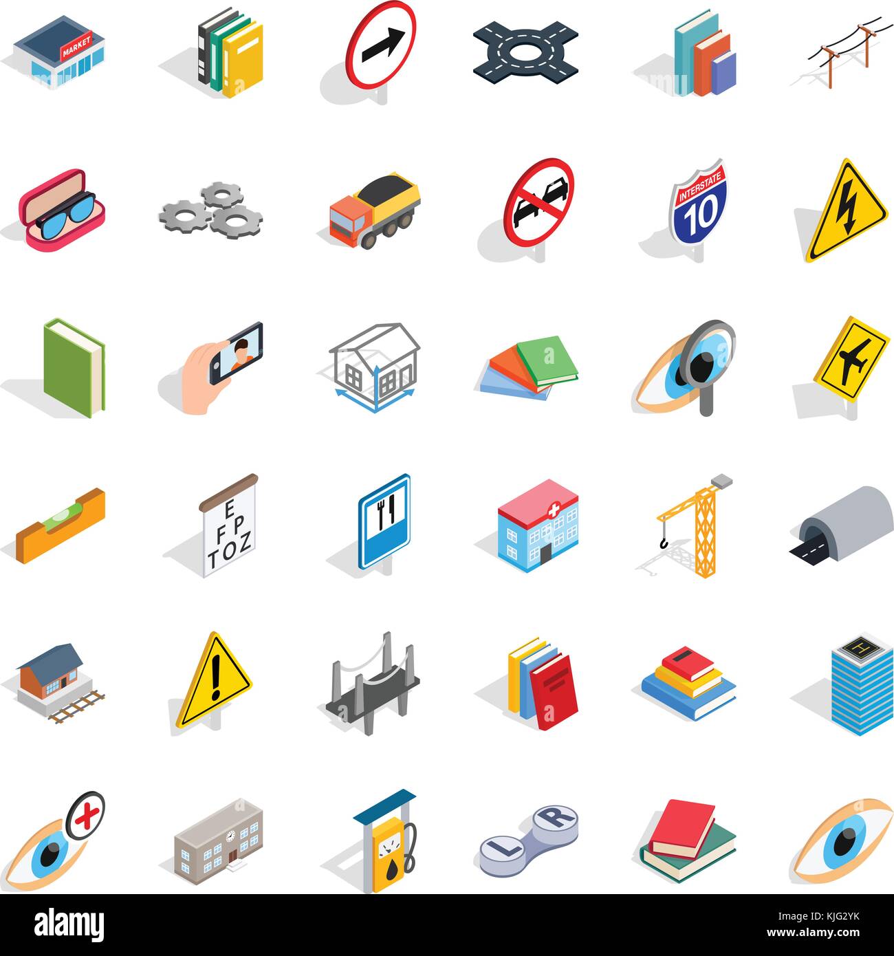Bridge icons set, isometric style Stock Vector Image & Art - Alamy